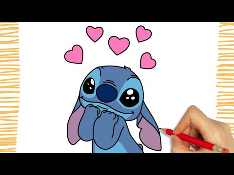 How to Draw Valentines STITCH I Easy