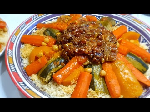 Vegetable Couscous with Taya (Caramelized Raisins)