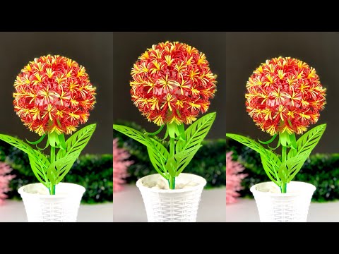 Beautiful Paper Flower Making | Home Decor |  Paper Flowers | Paper Craft | School Craft Ideas