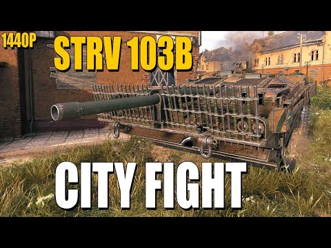 Strv 103B: Difficult City fight - World of Tanks