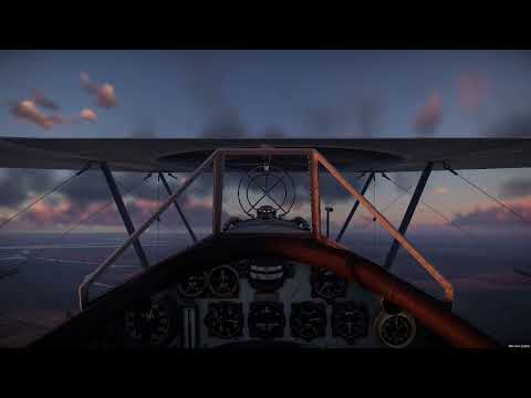 War Thunder biplane dogfight: cockpit view cinematic