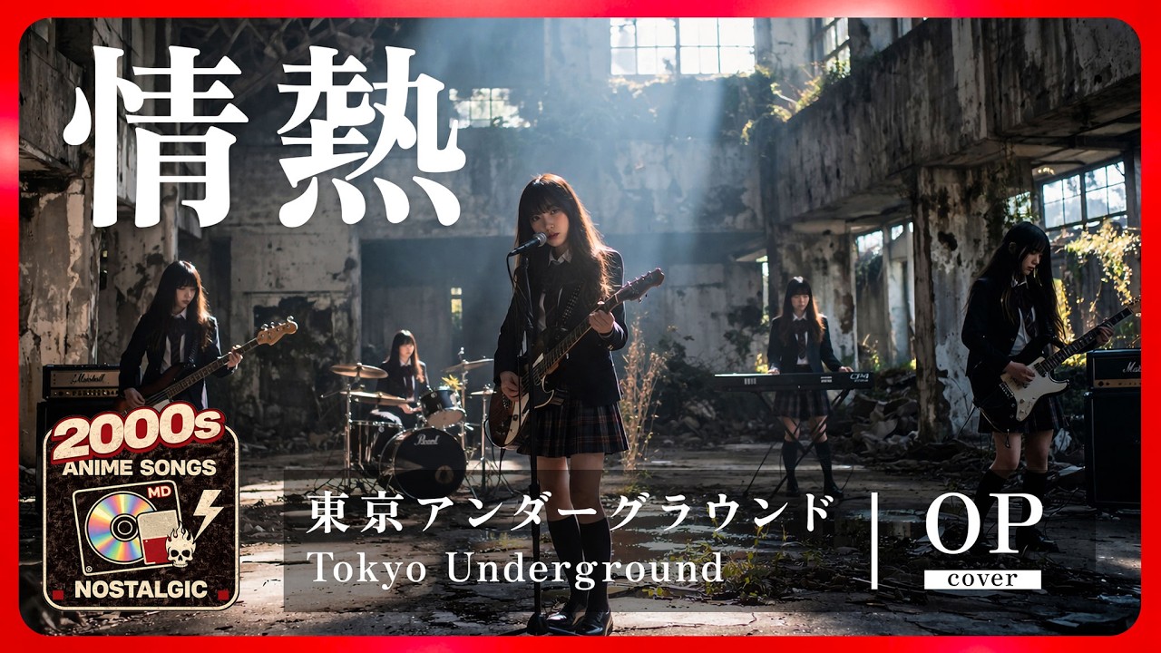 東京アンダーグラウンド 1st OP｜情熱（ [iksí:d] / イクシード）｜懐かしの2000年代アニソンを女子高生バンドカバー【AI cover】Anime song opening