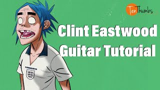 The Gorillaz - Clint Eastwood - Guitar Tutorial with Tabs, Backing Track
