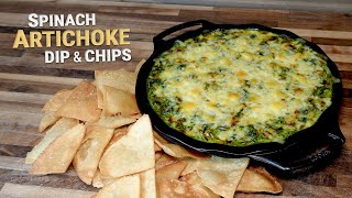 Best Spinach Artichoke Party Dip Recipe (plus Homemade Corn Tortilla Chips!)