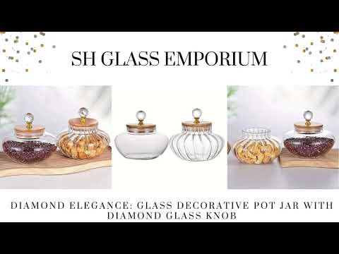 Capacity: 1000 ml diamond elegance: glass decorative pot jar...