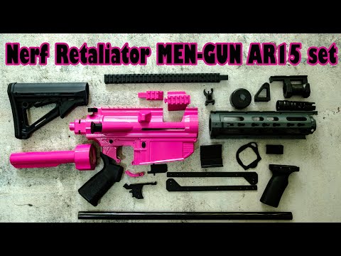 Nerf retaliator AR15 kit blaster mengun shell kit review  闷棍复仇皮测评