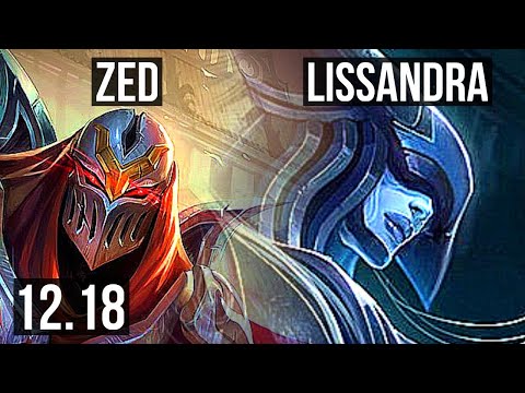 ZED vs LISSANDRA (MID) | 10/1/5, 2.3M mastery, 1500+ games, 6 solo kills | KR Grandmaster | 12.18