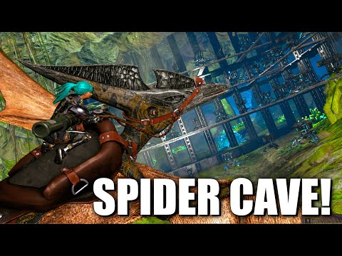 ONLINE RAIDING SPIDER CAVE FOR CRAZY LOOT! - MESA - ARK Survival Evolved