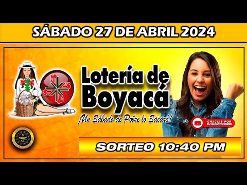 Resultado de LA LOTERIA DE BOYACA del SÁBADO 27 de Abril 2024 #loteria #loteríadeboyacá