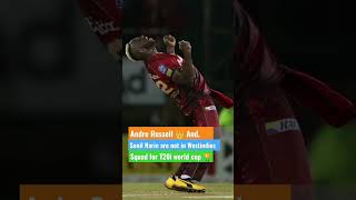 Andre Russell 👑 and Sunil Narine 👑are not in WI team for WC 🏆#Russell #cricket #Shorts