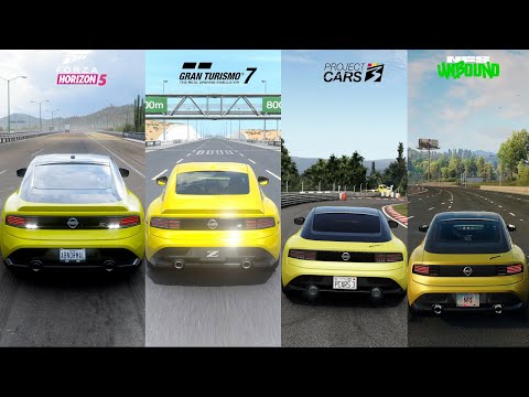 NISSAN 400Z TOP SPEED AND SOUND COMPARISON | FORZA HORIZON 5 VS GRAN TURISMO 7 VS NFS UNBOUND VS PC3