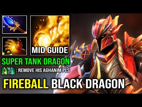ULTRA TANK Black Dragon 100% Full Aghanim Fireball Dragon Knight with Midas Build 7.31 Dota 2
