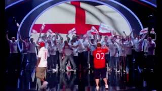 HD!!!! - Dizzee Rascal and James Corden &quot;Shout For England&quot; HD - Britains Got Talent 2010 Final