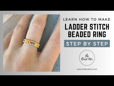 Ladder Stitch Beaded Ring with Miyuki 11/0 Delica Beads for Beginners
