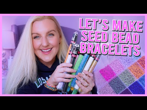 MAKE BRACELETS WITH ME *NEW SEED BEADS* (HOW TO MAKE BEADED BRACELETS) & ORGANIZING SEED BEADS ⚡️🤍