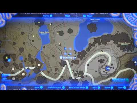 BotW#067a - Map of Lanterns For Blue Flame - Best Route to Hateno Ancient Tech Lab