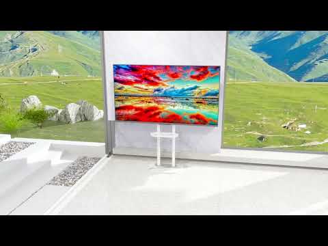 Support TV Solivis Blanc - Métal - 38 x 157 x 60 cm