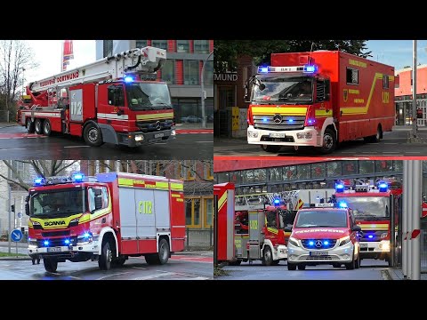 [TM54, ELW2 & RÜSTWAGEN] Feuerwehr DORTMUND - Einsatzfahrten an der Feuerwache 1