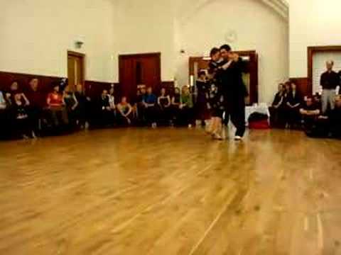  Damian Lobato  and  Jennifer Olson  are  dancing  to  the  tango  "  Vida Mia  "