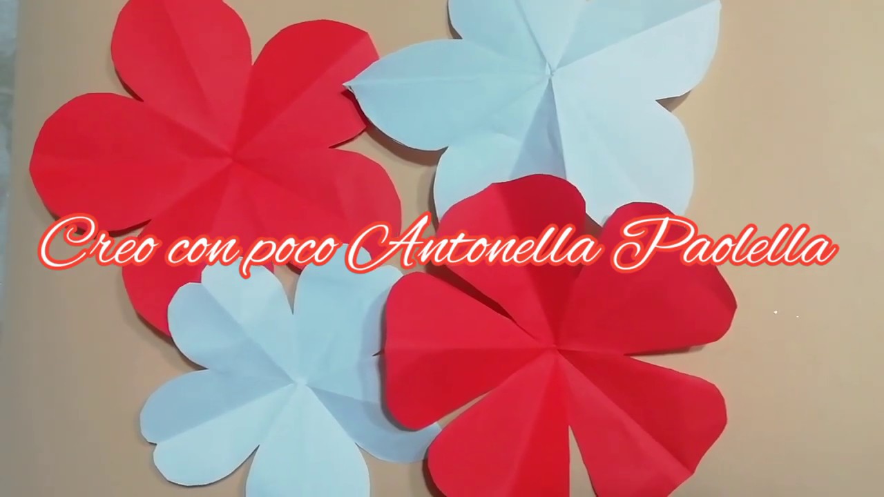FAI DA TE come realizzare una sagoma fiori di carta a cinque Petali in 2 modi semplici senza STAMPI