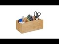 Organiseur de bureau distributeur Marron - Bambou - Bois manufacturé - 26 x 12 x 13 cm