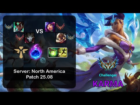 Karma Support + Jhin vs Neeko + Corki - NA Challenger - Patch 25.08