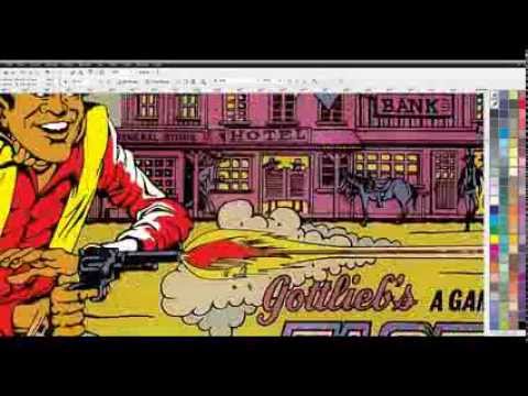 'Fast Draw' - Pinball  - Back glass repair