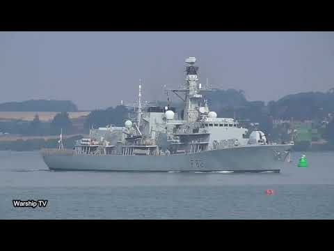 HMS SOMERSET F82 LEAVES DEVONPORT NAVAL BASE AT DEVIL'S POINT - 16th July 2018