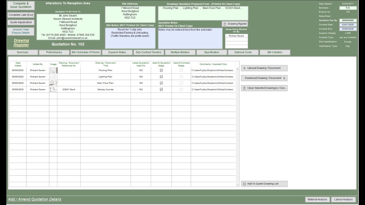 Using The Drawing Register