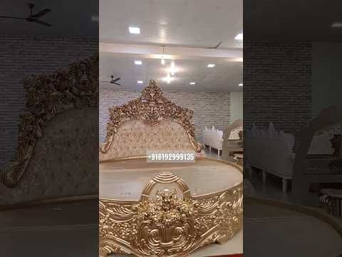 Maharaja Design Carved Round Bed Furniture #india