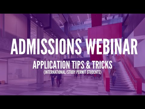 Undergraduate Admissions Webinar: Application Tips & Tricks for International students (Part 1)