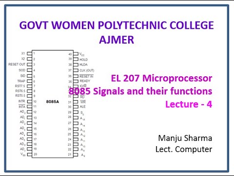 EL207 8085 Control Signals by Manju Sharma Lect. Computer GWPC Ajmer
