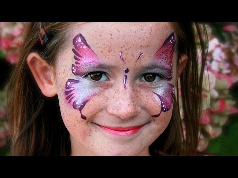 Maquillage facile de papillon rose - Tutoriel maquillage des enfants