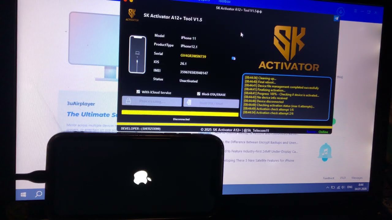 iPhone 11 iCloud Bypass Done Sk Activator 