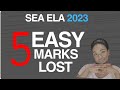 SEA 2023 ELA Paper Explained | Critical Mistakes & Easy Marks