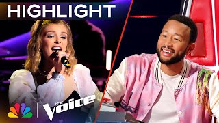 Zoe Levert Shows Her True Country Soul Covering Cowboy Take Me Away | The Voice Knockouts | NBC