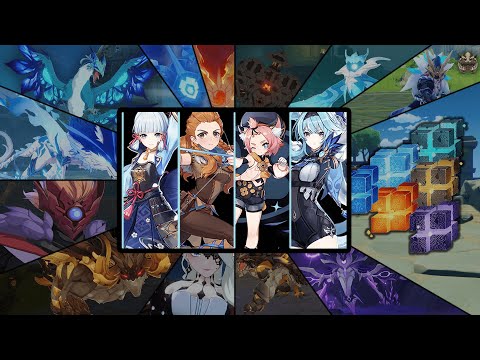 Full Cryo Party Against All Bosses In The Game [2.1 Patch] - Genshin Impact