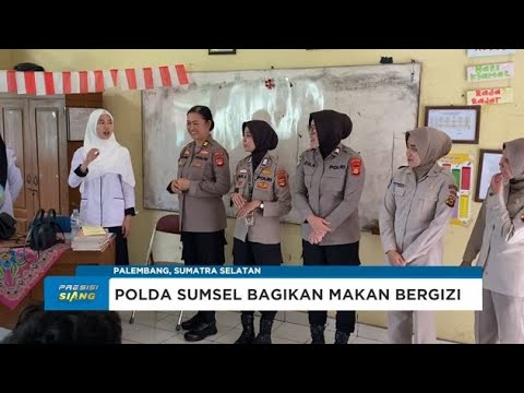 DIRRESNARKOBA POLDA SUMSEL BAGIKAN MAKANAN SEHAT BERGIZI DI SLB B-C KARYA IBU PALEMBANG