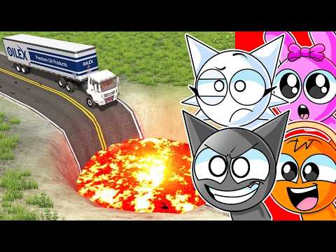 CARS VS GIANT LAVA PIT