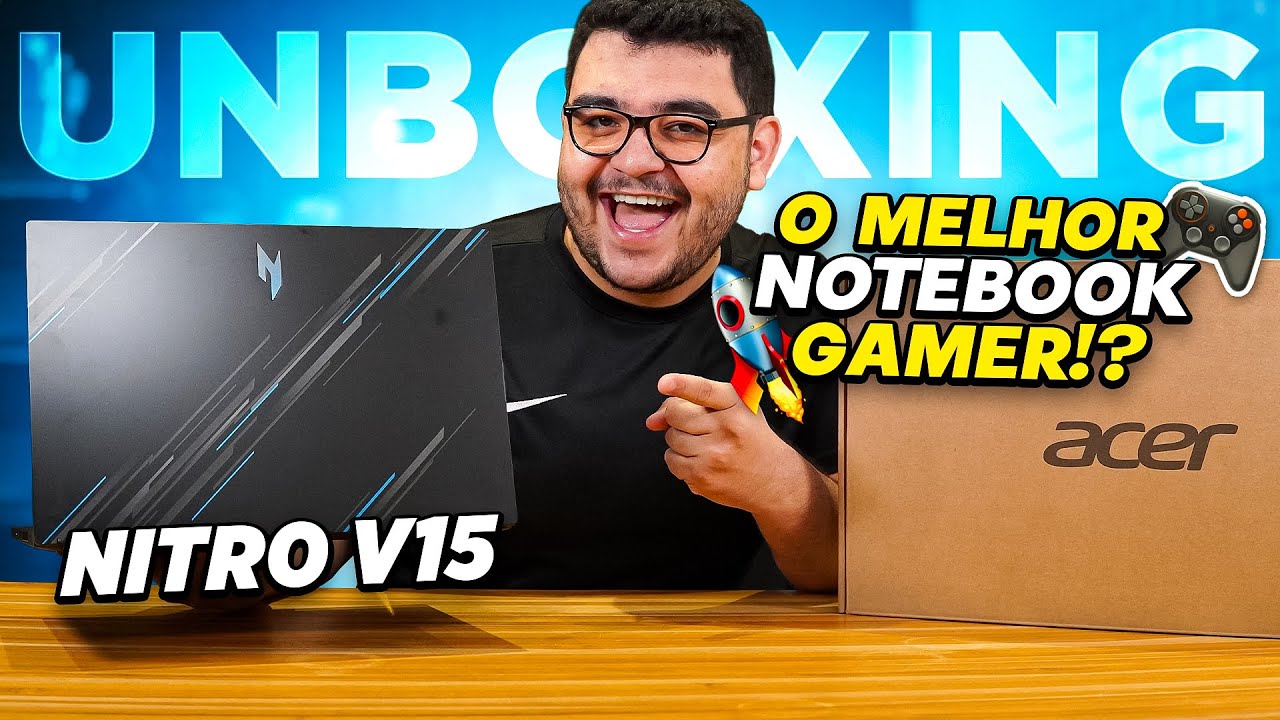 Miniatura da avaliação em vídeo de Notebook Acer Nitro V15 ANV15-51-58AZ Intel Core i5 13ª Geração 8GB RAM 512GB SSD RTX 3050 15.6 polegadas