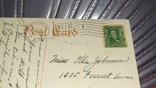 1 ONE CENT 🇺🇸 SERIES 1902 PRES. BENJAMIN FRANKLIN 1706 - 1790 📫 POSTAGE STAMP NEAR SHEBOYGAN WI. 😃