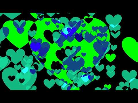 Green Flying Hearts Video Background 💚 Heart Background Video  | Colorful HD Hearts Sensory Video