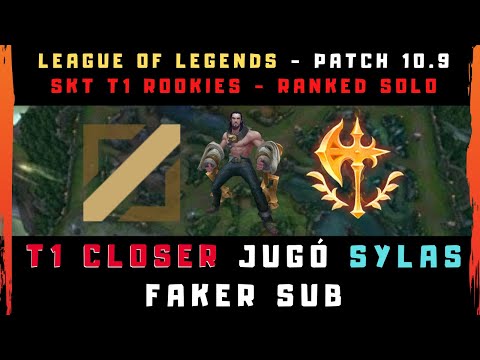 SKT T1 Rookies) T1 Closer picks mid Sylas(Korea Challenger Ranked solo) with Peanut, Swordart, Canna