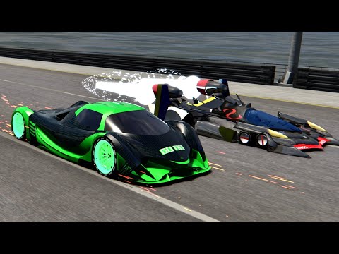Devel Sixteen Alien Engine vs Cyber Formula Asurada at Special Stage Route X