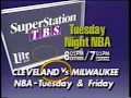Tuesday Night NBA TBS Superstation Commercial Cleveland Vs Milwaukee 1989