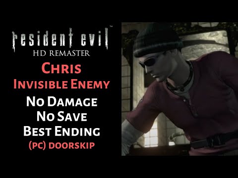 [Resident Evil Remake] Invisible Enemy | No Damage, No Save | Chris (Best Ending) PC Door Skip