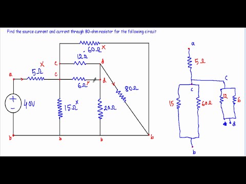 Current and Voltage in Complex Series Parallel Circuit - 2 (W subtitles)