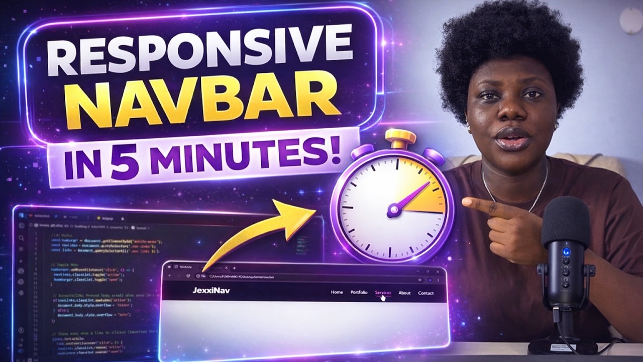 Build a Responsive Navbar with HTML, CSS & JavaScript | Step-by-Step Tutorial