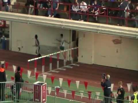 Boys 55m Hurdle Prelim Heat 2 - University High School Invitational 2013