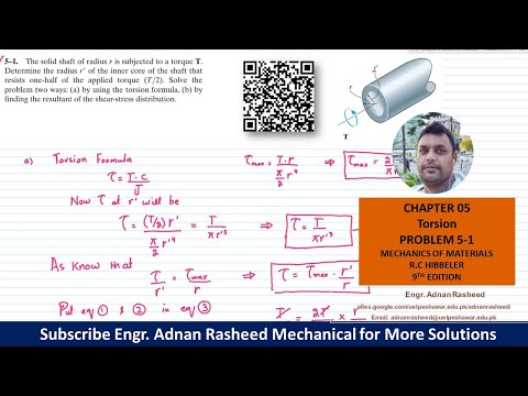 5-1 | Ch 5 Torsion | Mechanics of Materials Rc Hibbeler |